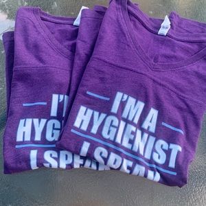 New 2 x dental hygienist tees